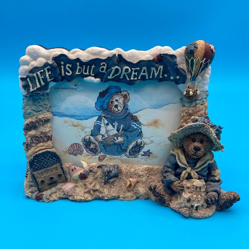 Vintage Boyds Bears Wilson Beach Picture Frame 3.5x5 Life Is But A Dream 27350